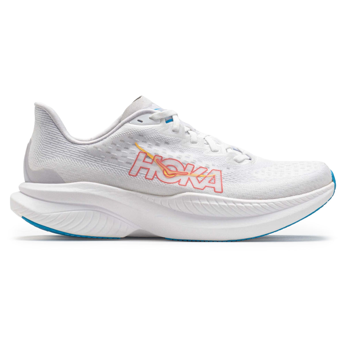 Hoka Mach 6 1147810-WNCL Textile Womens Trainers - White Nimbus Cloud - 6#color_white nimbus cloud