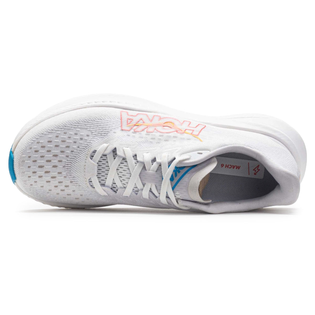 Hoka Mach 6 1147810-WNCL Textile Womens Trainers - White Nimbus Cloud - 6#color_white nimbus cloud