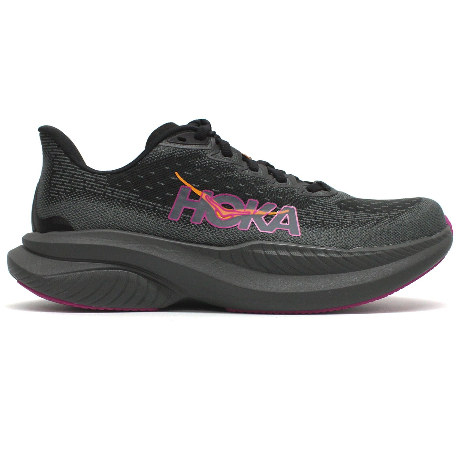 Hoka Mach 6 Textile Women's Running Shoes#color_black fuchsia