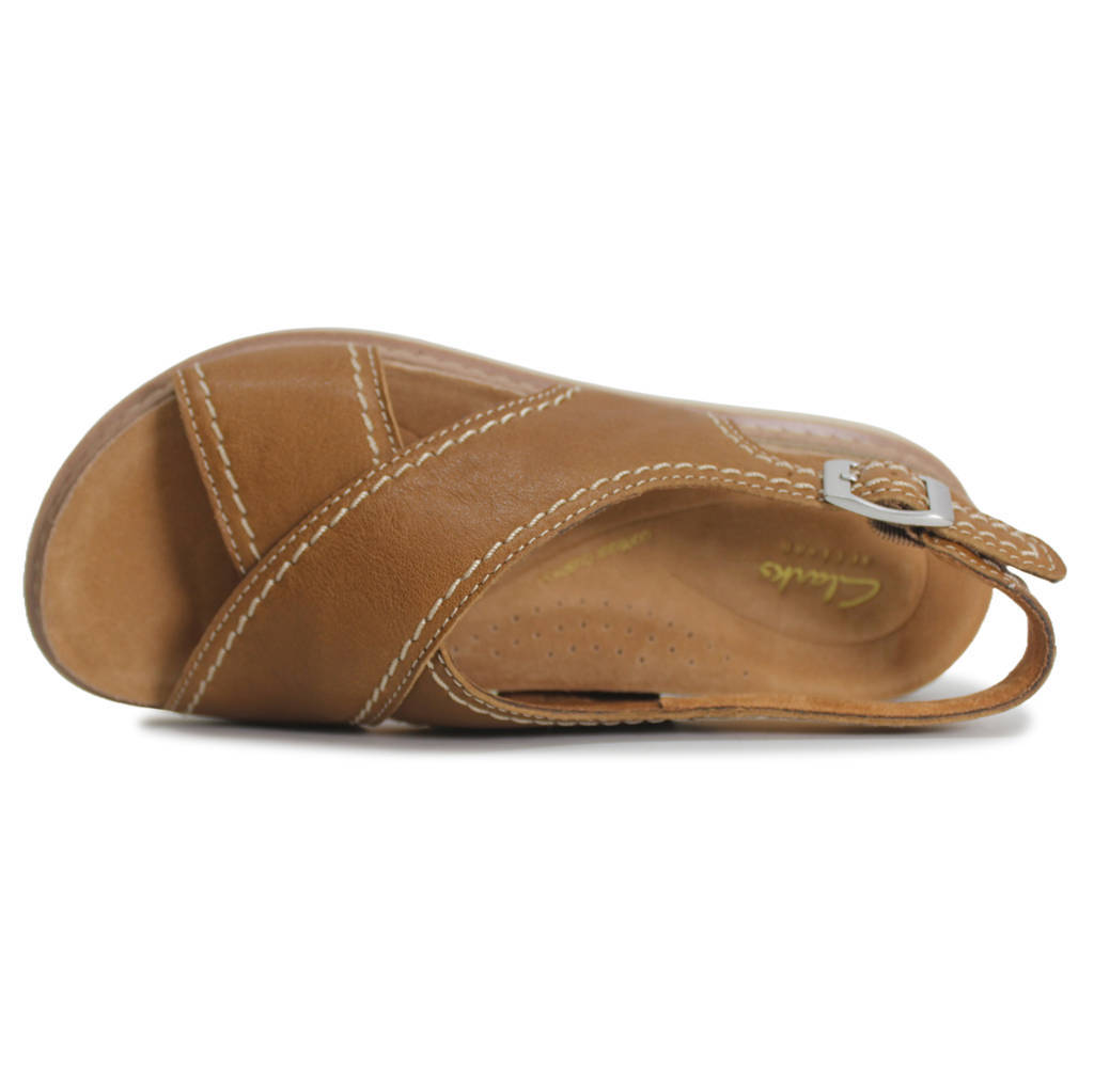 Clarks Arwell Sling Leather Womens Sandals#color_tan