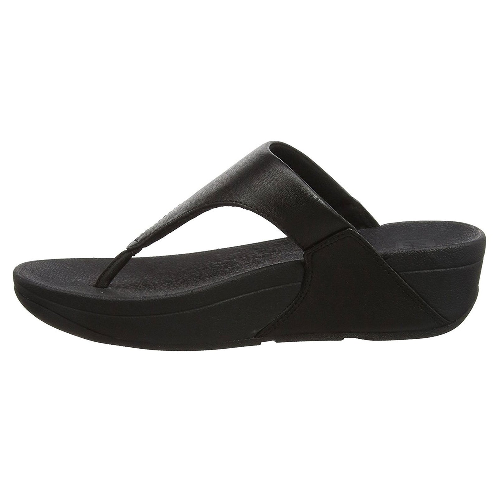 FitFlop Lulu Toe Post Leather Womens Sandals#color_black