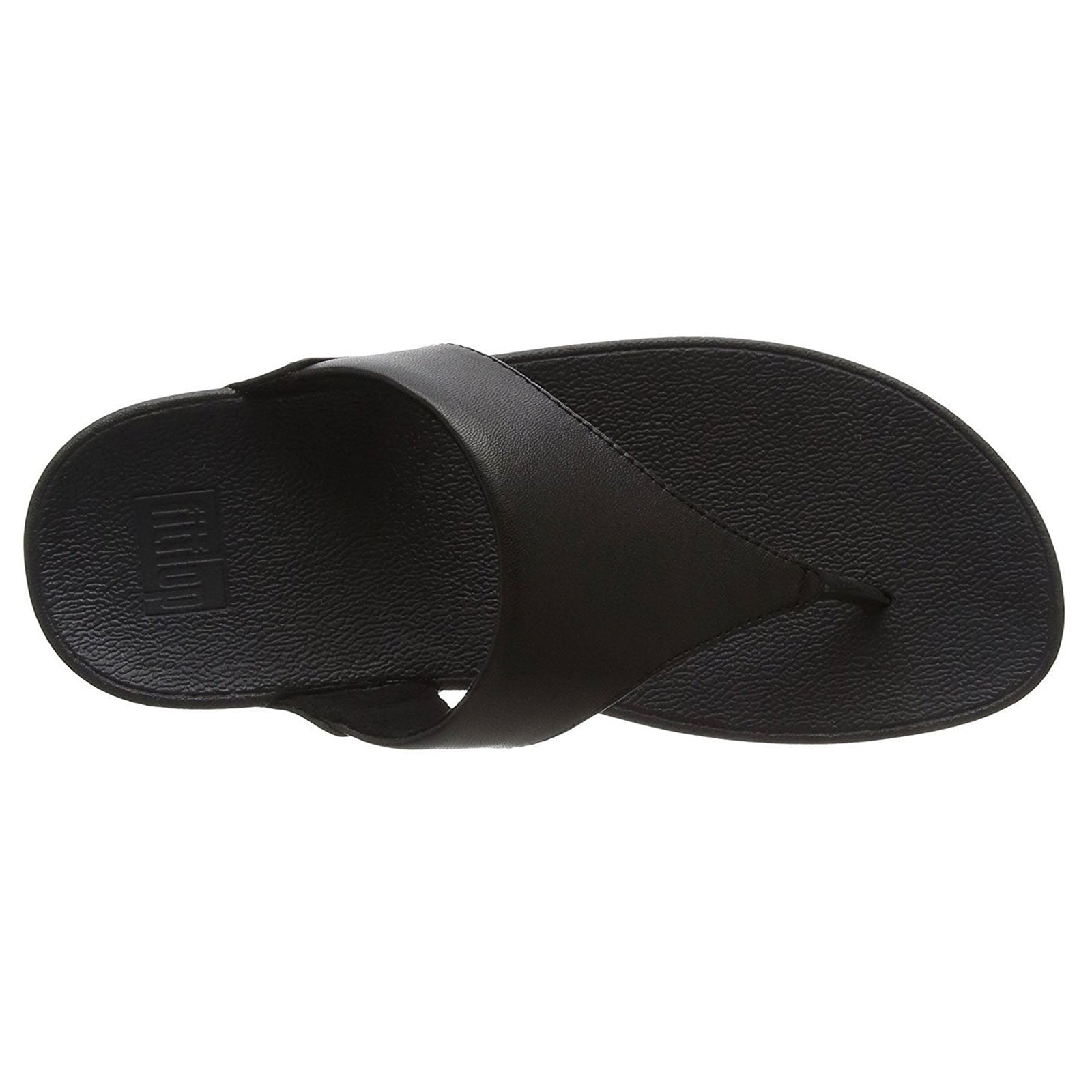 FitFlop Lulu Toe Post Leather Womens Sandals#color_black
