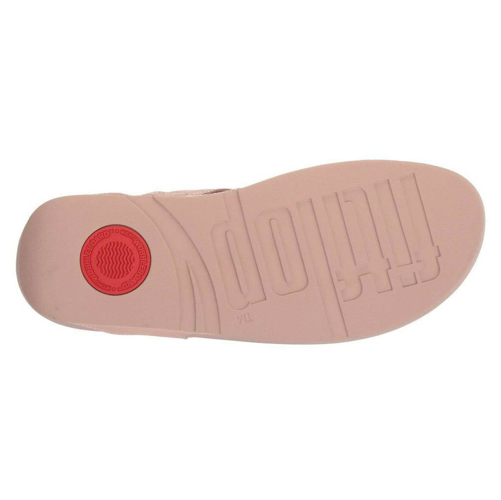 FitFlop Lulu Leather Toepost Leather Womens Sandals#color_rose gold