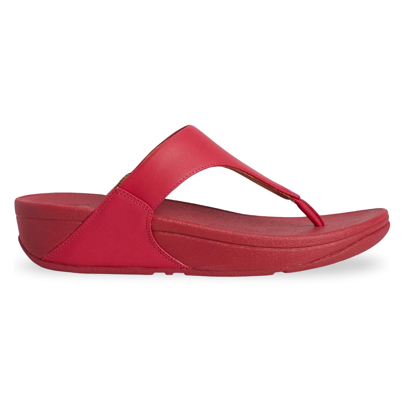 FitFlop Lulu Toe Post Leather Womens Sandals#color_redberry