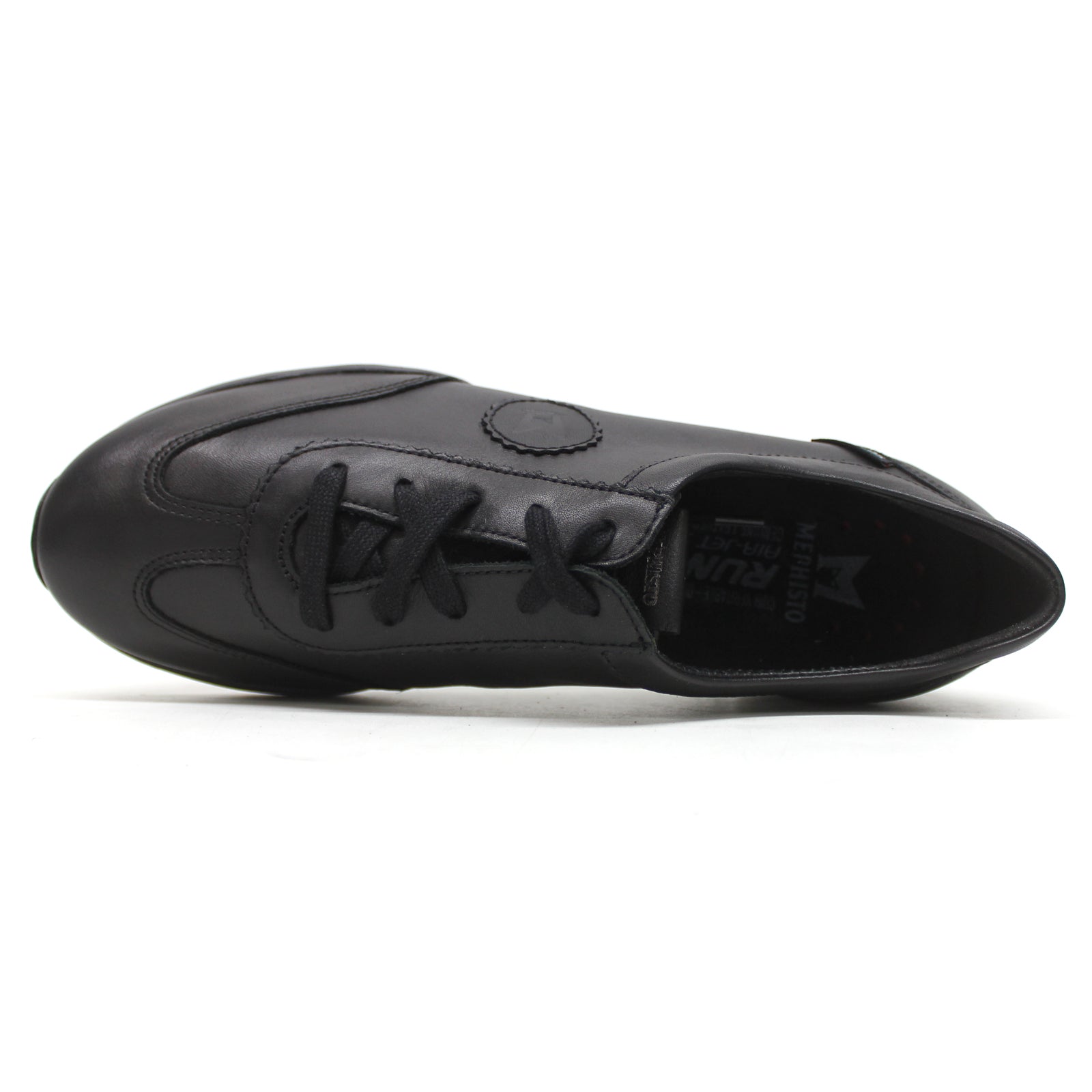 Mephisto Yael Full Grain Leather Womens Trainers#color_black