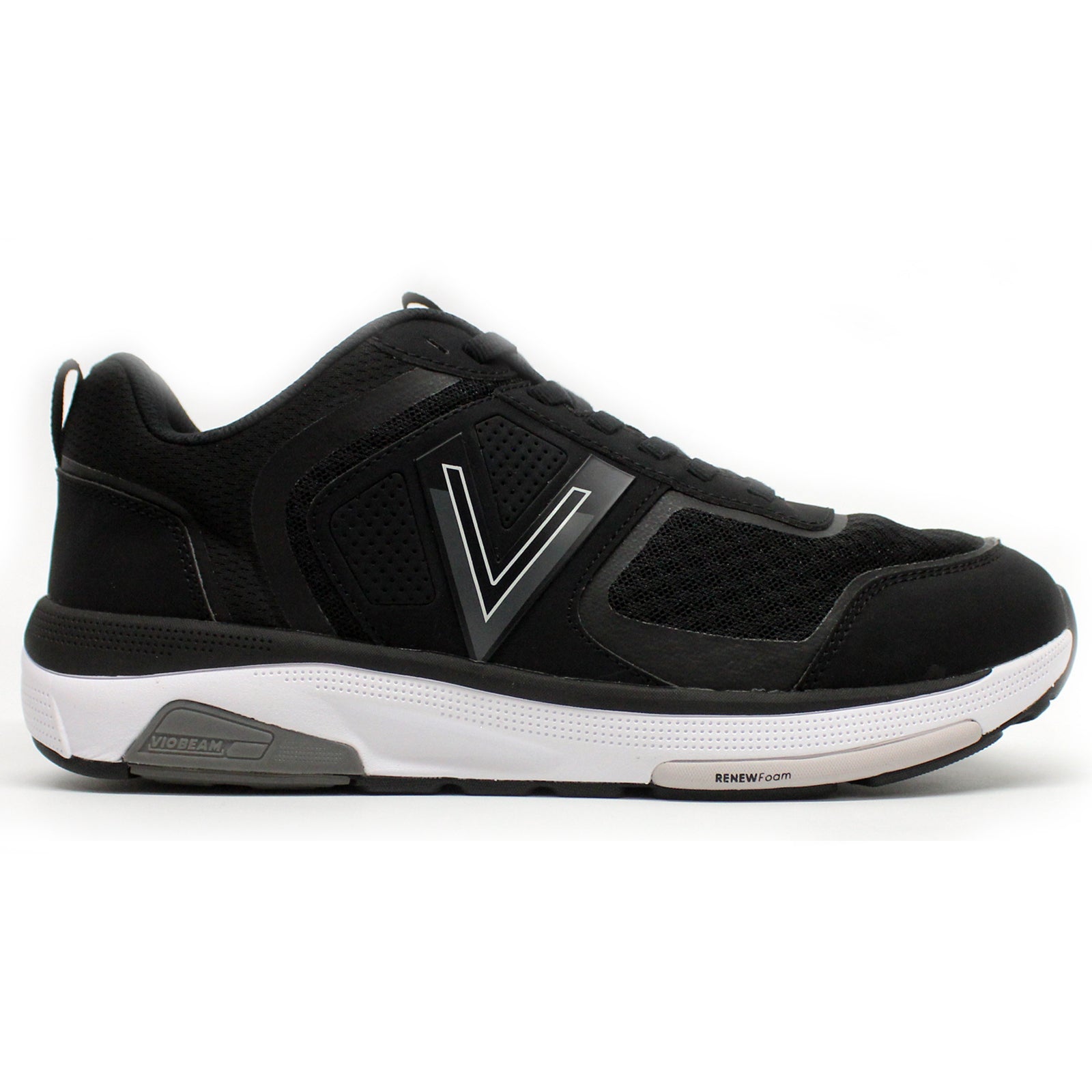 Vionic WStrider Leather Textile Womens Trainers#color_black charcoal