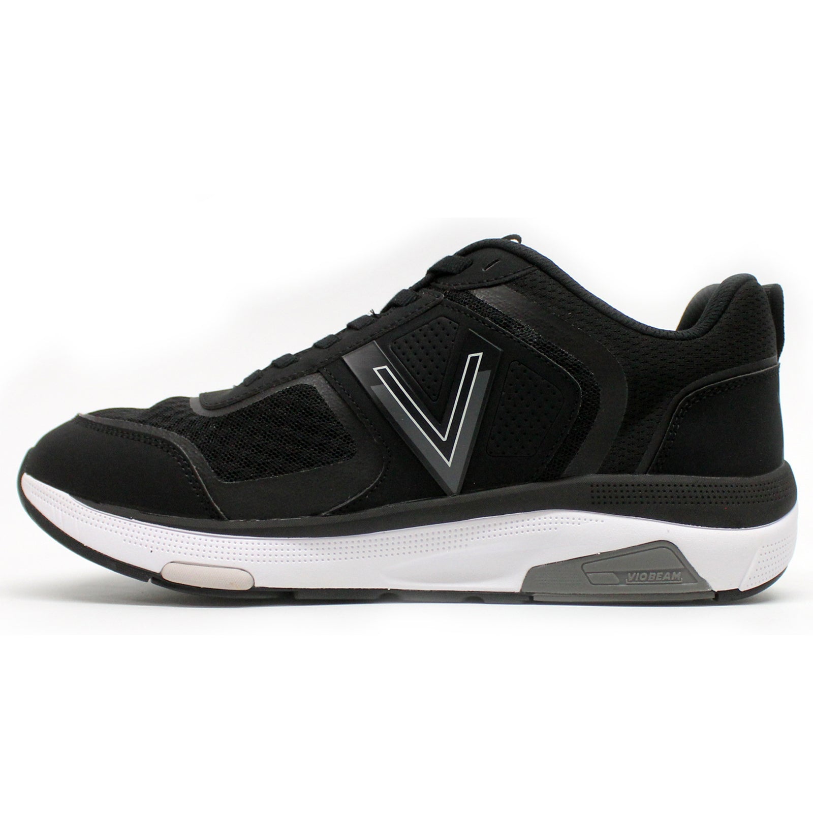 Vionic WStrider Leather Textile Womens Trainers#color_black charcoal