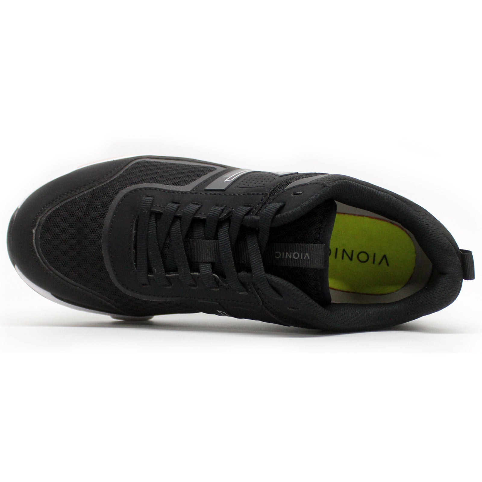 Vionic WStrider Leather Textile Womens Trainers#color_black charcoal