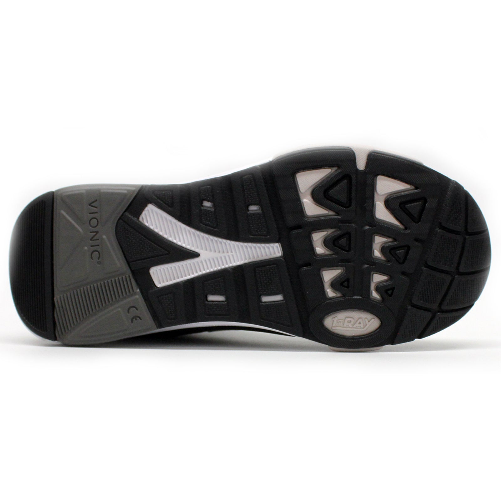 Vionic WStrider Leather Textile Womens Trainers#color_black charcoal