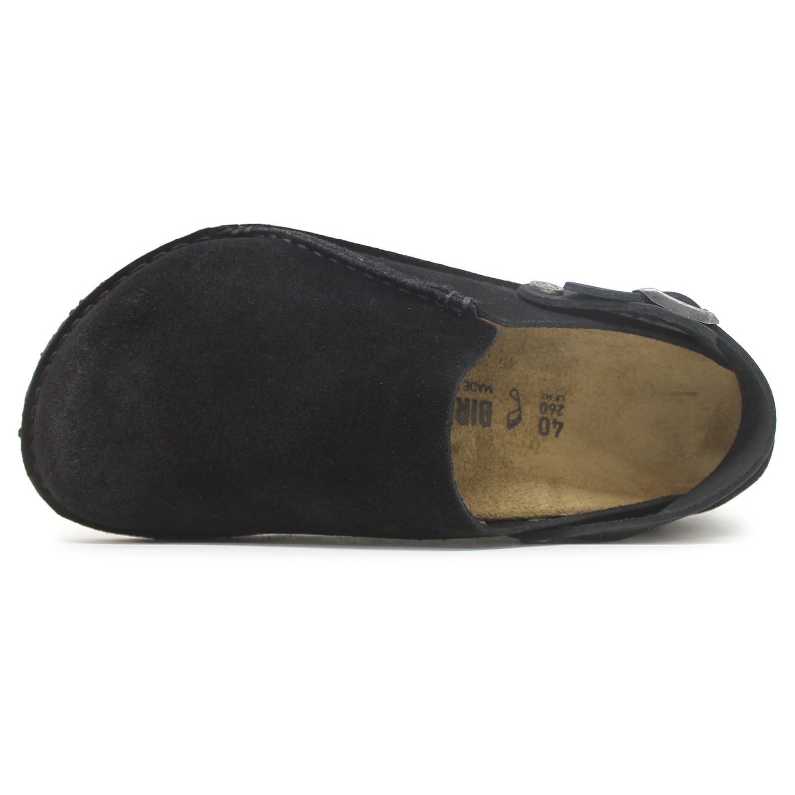 Birkenstock Lutry Premium 1025323 Suede Leather Unisex Sandals - Black - 44#color_black