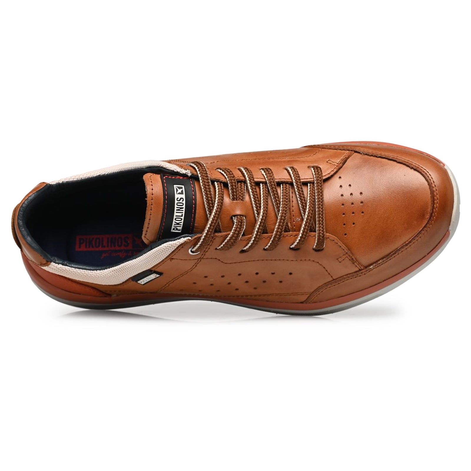 Pikolinos Biar M6V Leather Textile Mens Trainers#color_brandy
