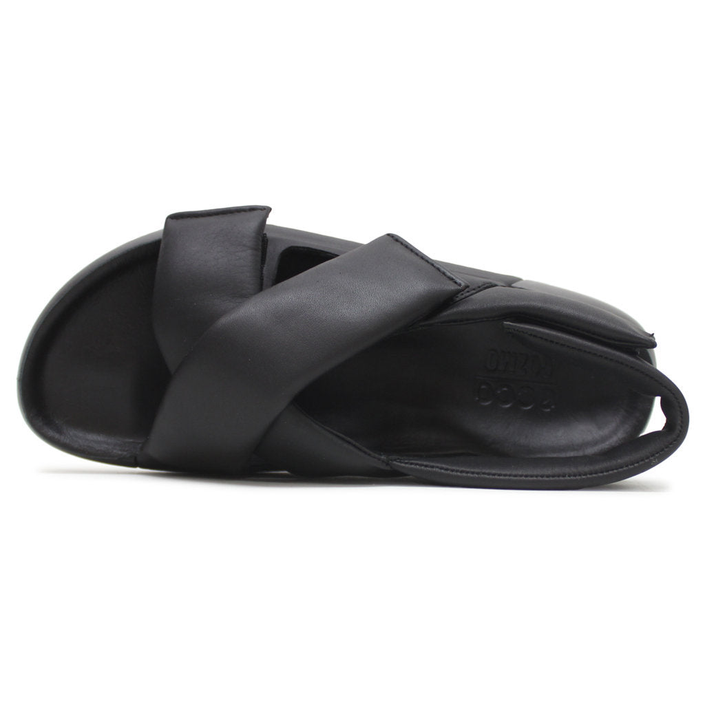 Ecco Cozmo PF 206653 Leather Womens Sandals#color_black