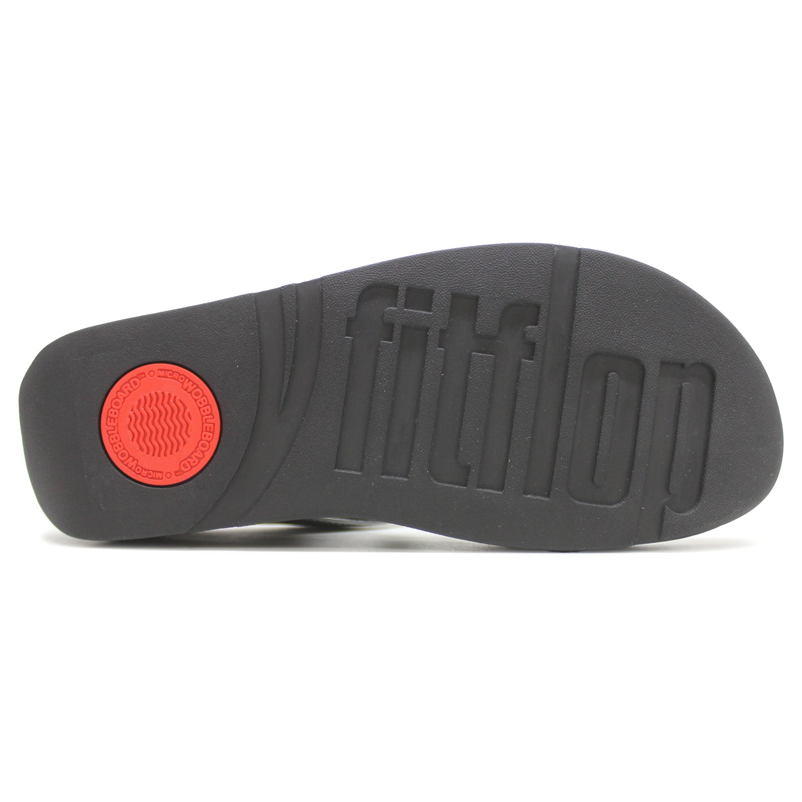 FitFlop Fino Bauble Bead Toe Post Synthetic Leather Womens Sandals#color_pewter black