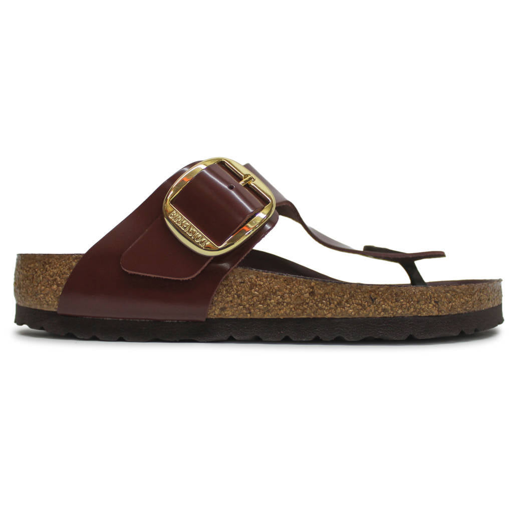 Birkenstock Gizeh Big Buckle Leather Unisex Sandals#color_chocolate