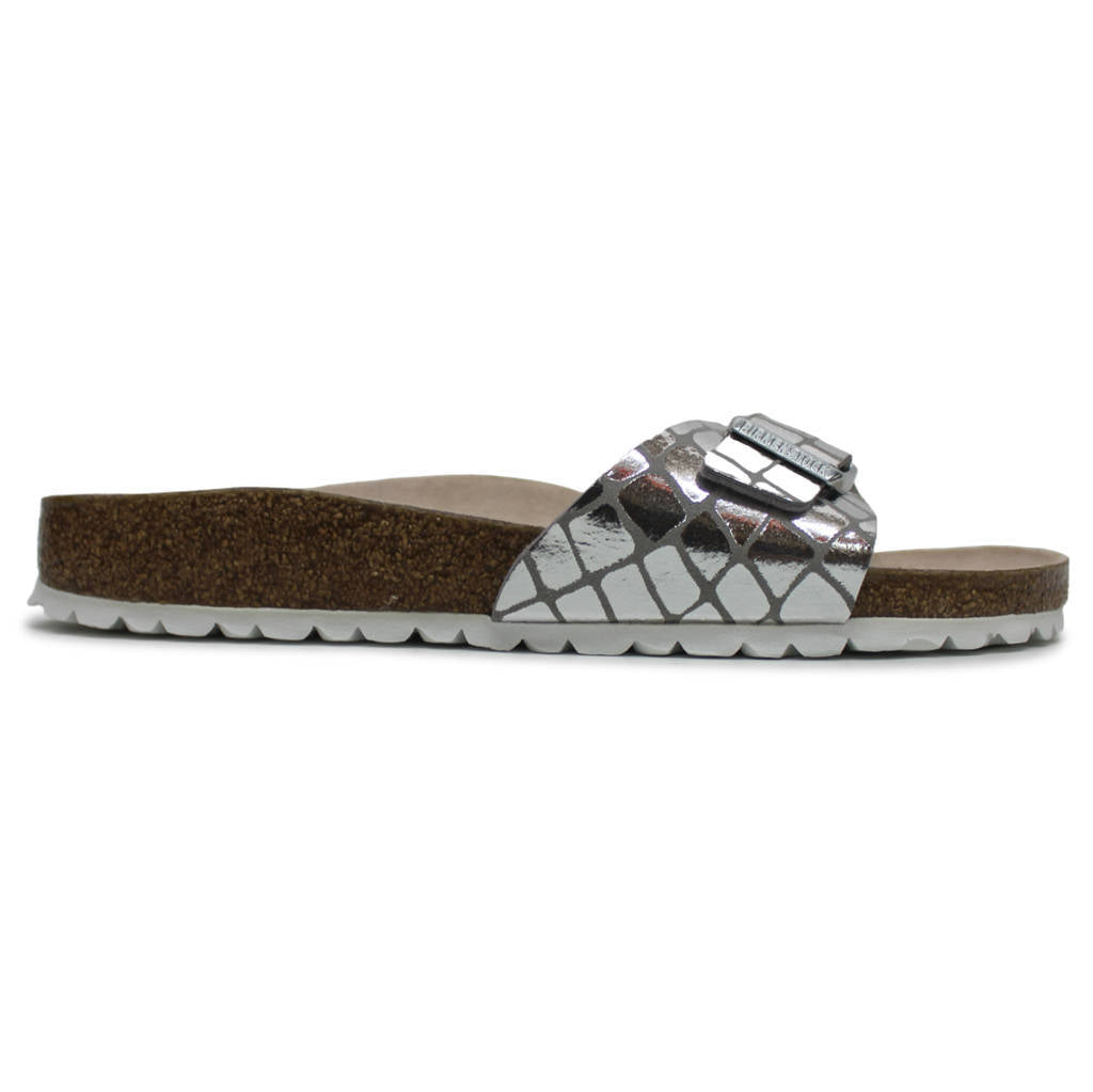 Birkenstock Madrid BS Synthetic Unisex Sandals#color_gator gleam silver