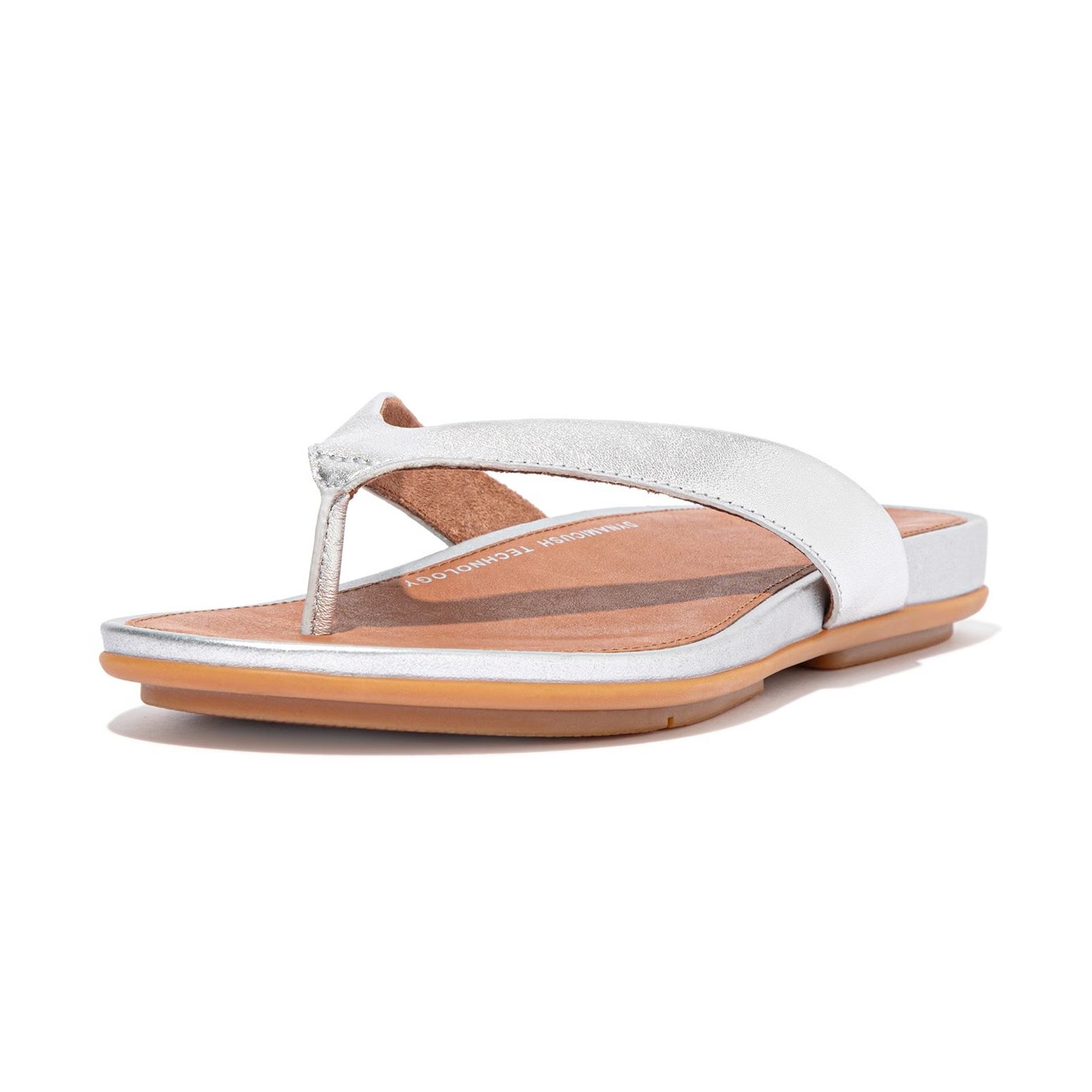 FitFlop Gracie Leather Womens Sandals#color_silver