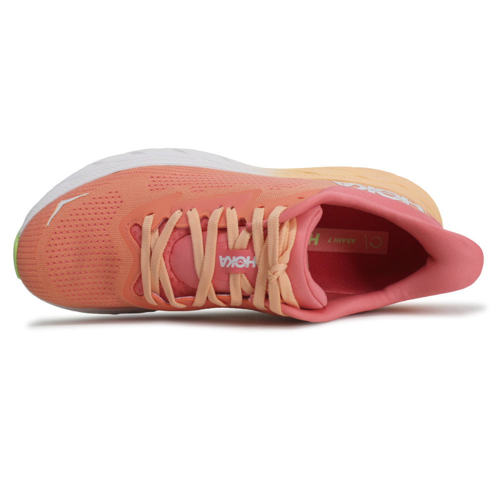 Hoka One One Arahi 7 Textile Womens Sneakers#color_papaya coral