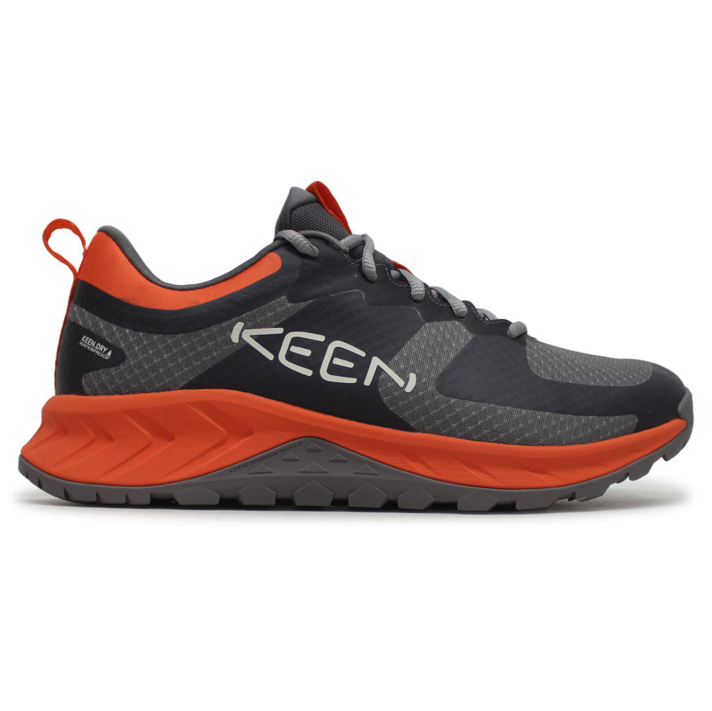 Keen Versacore WP Textile Synthetic Mens Sneakers#color_steel grey scarlet ibis
