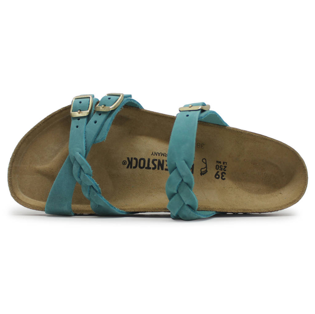 Birkenstock Franca Braided Oiled Leather Unisex Sandals#color_biscay bay