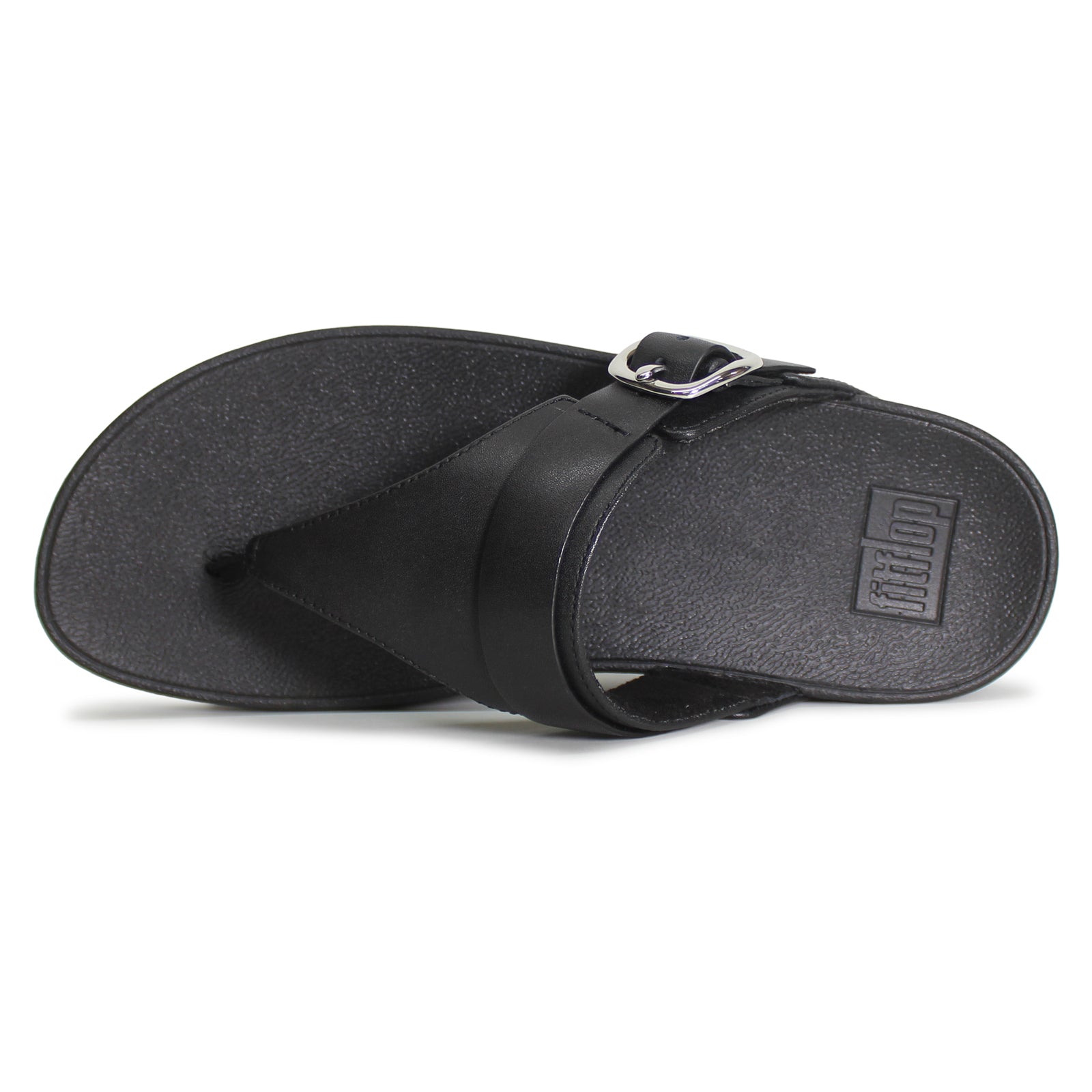 FitFlop Lulu Adjustable Toe Post Leather Womens Sandals#color_all black