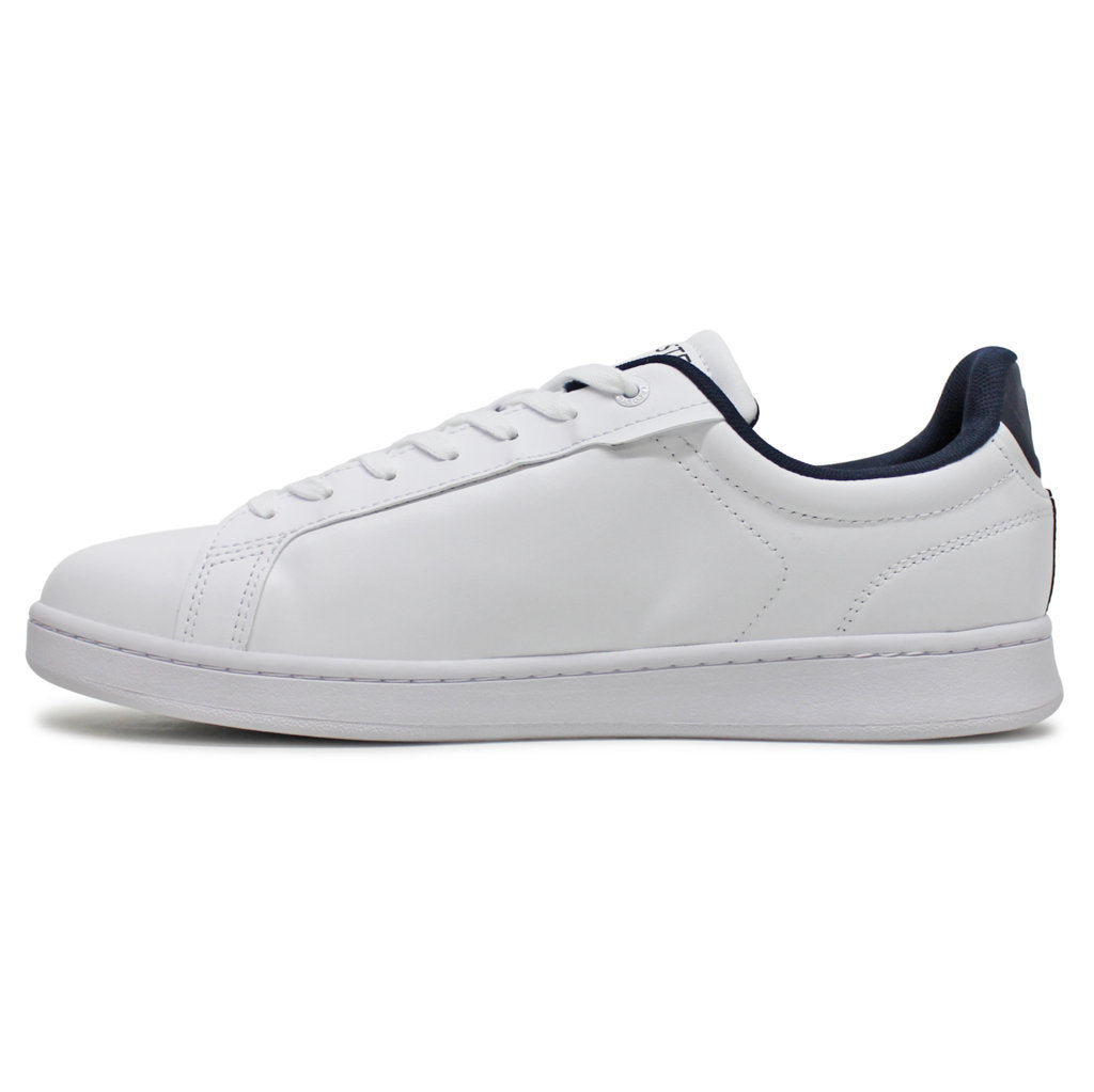 Lacoste Carnaby Pro Leather Synthetic Mens Sneakers#color_white navy red