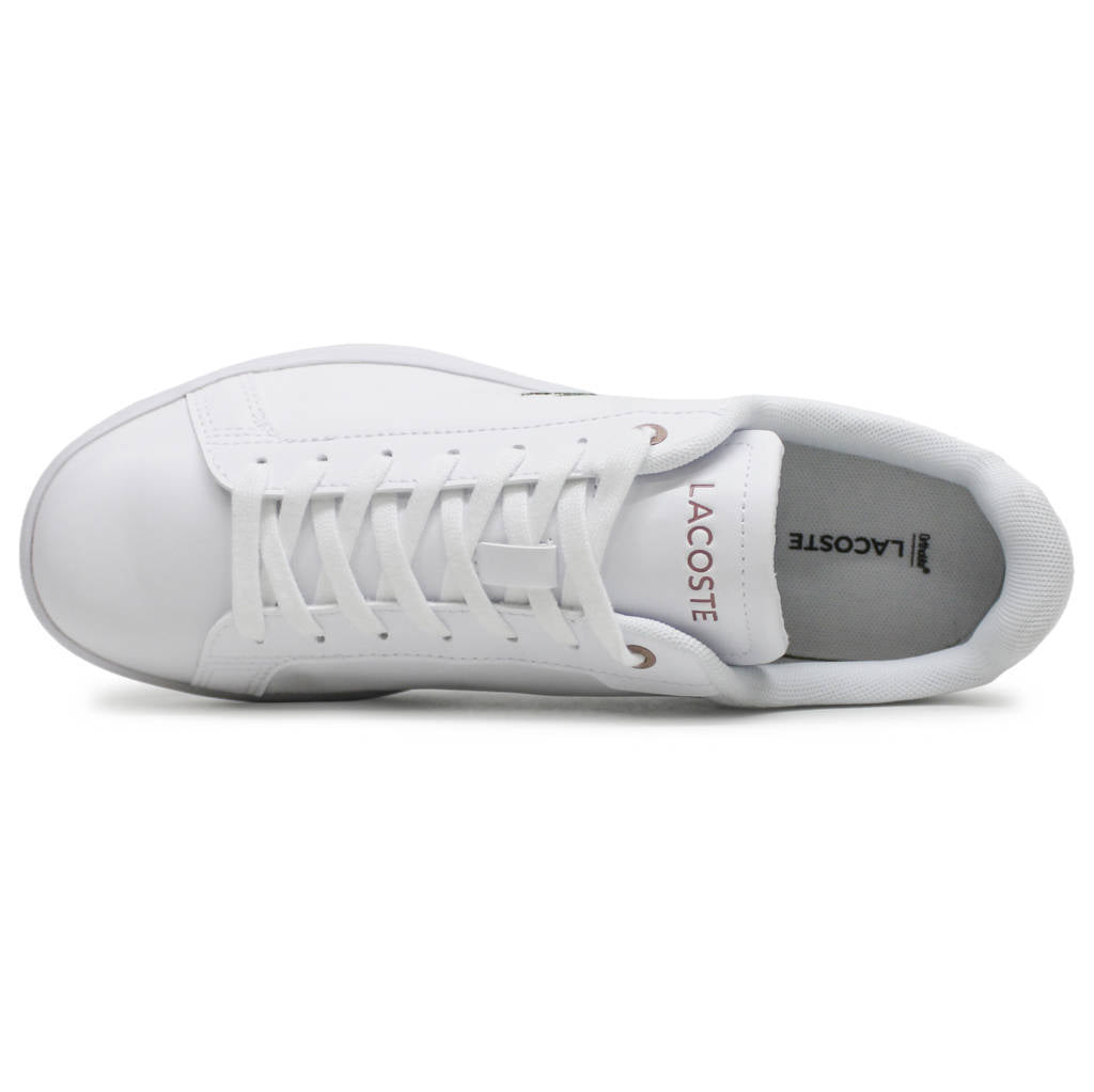 Lacoste Carnaby Pro BL Leather Synthetic Womens Sneakers#color_white light pink