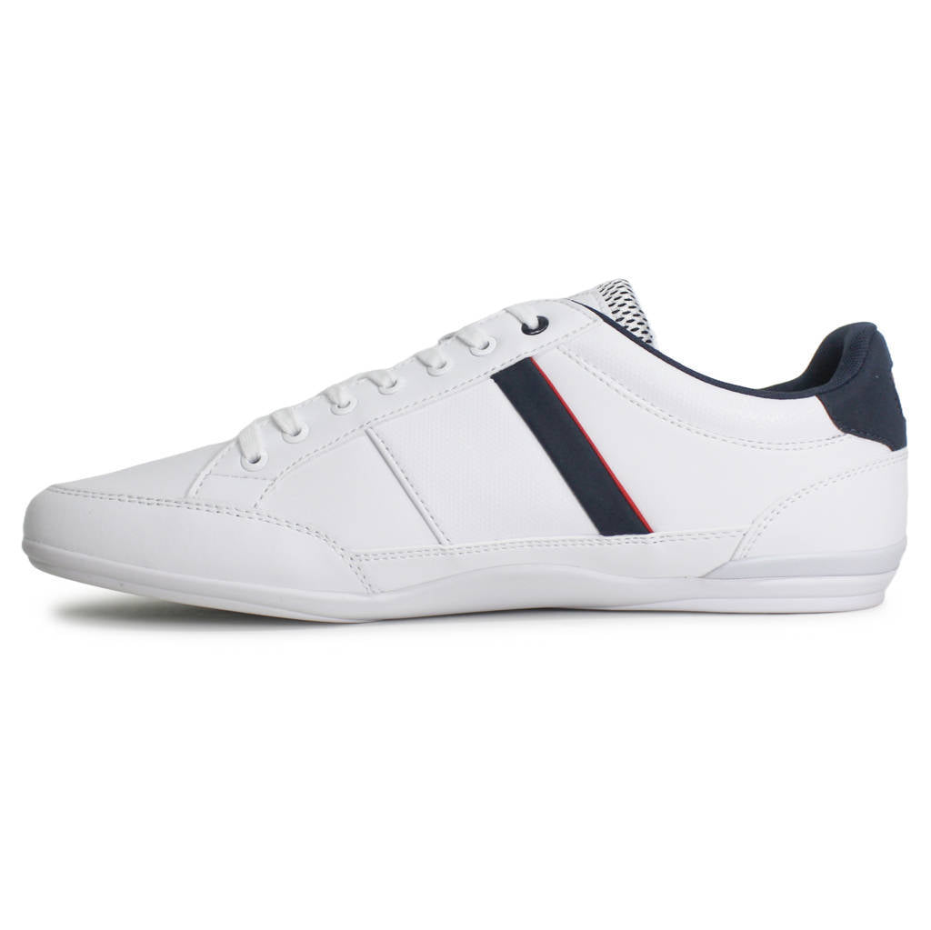 Lacoste Chaymon Textile Synthetic Mens Sneakers#color_white navy red