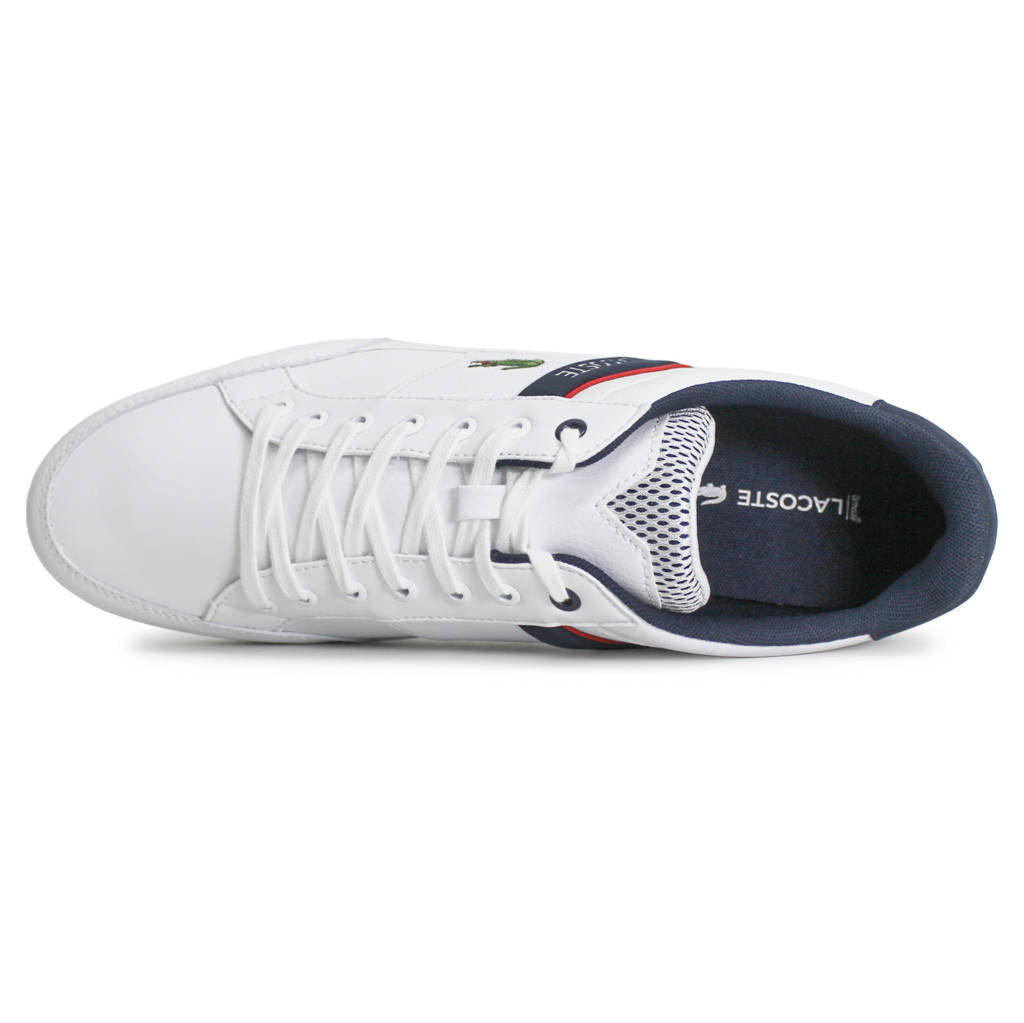 Lacoste Chaymon Textile Synthetic Mens Sneakers#color_white navy red