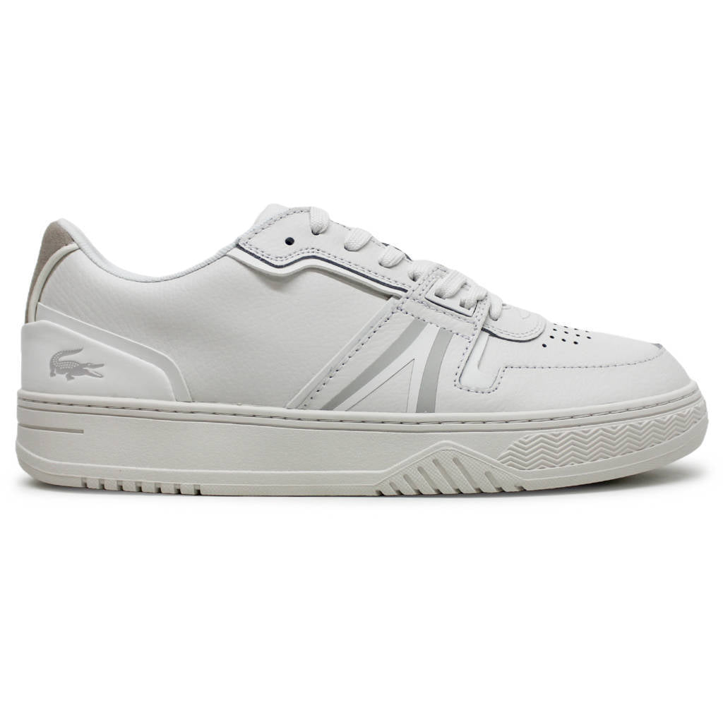 Lacoste L001 Leather Synthetic Mens Sneakers#color_white off white