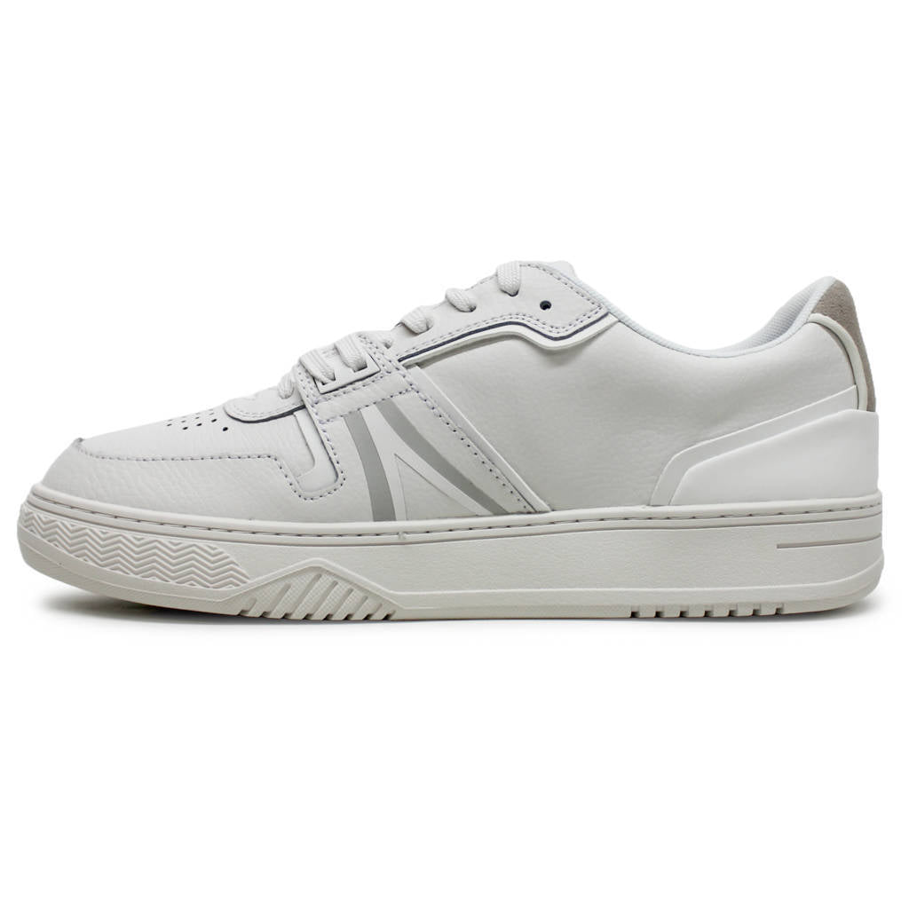 Lacoste L001 Leather Synthetic Mens Sneakers#color_white off white