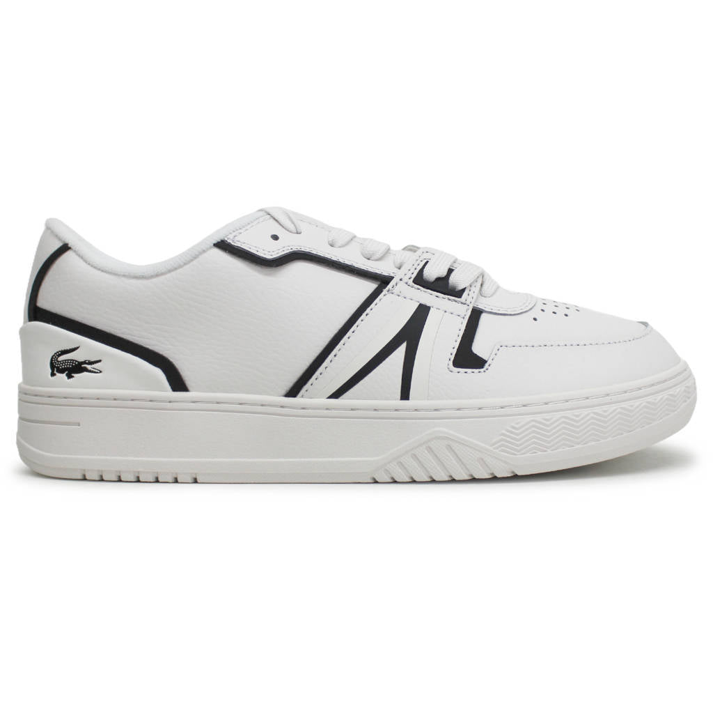 Lacoste L001 Leather Synthetic Mens Sneakers#color_white black