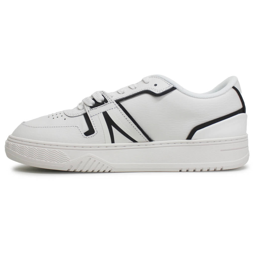 Lacoste L001 Leather Synthetic Mens Sneakers#color_white black