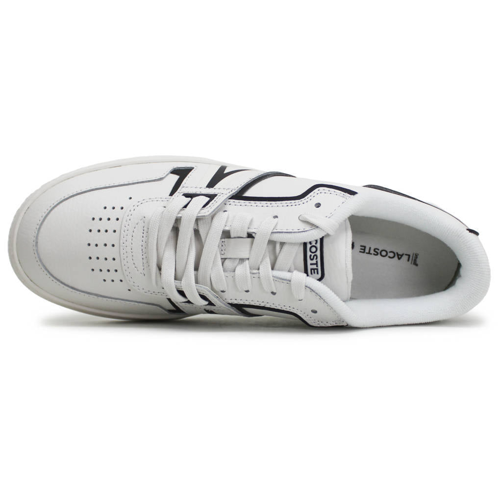 Lacoste L001 Leather Synthetic Mens Sneakers#color_white black