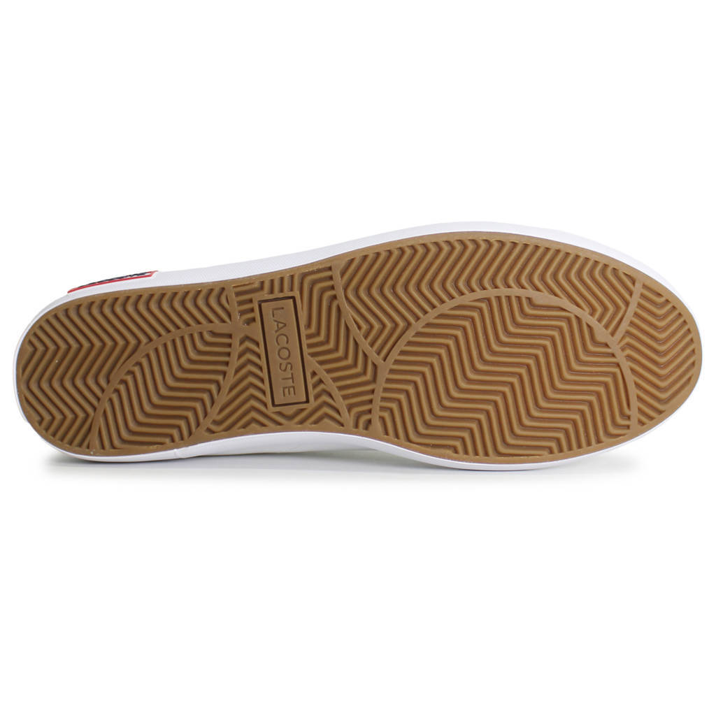 Lacoste Powercourt Leather Synthetic Mens Sneakers#color_white navy red