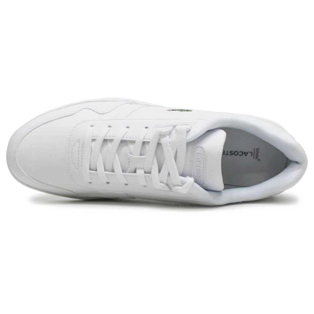 Lacoste T Clip Leather Synthetic Mens Sneakers#color_white white