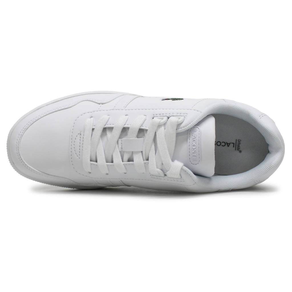 Lacoste T Clip Leather Synthetic Womens Sneakers#color_white white