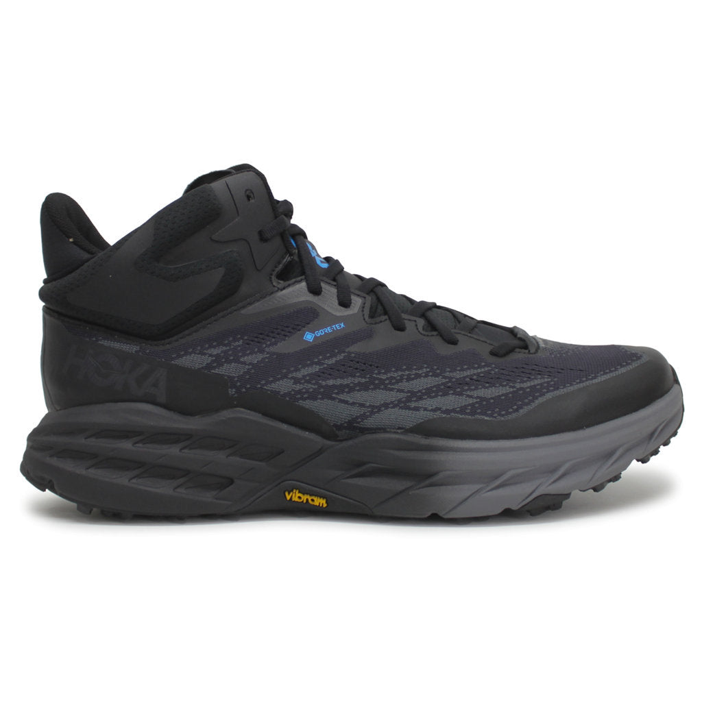 Hoka One One Speedgoat 5 Mid GTX Textile Synthetic Mens Sneakers#color_black black
