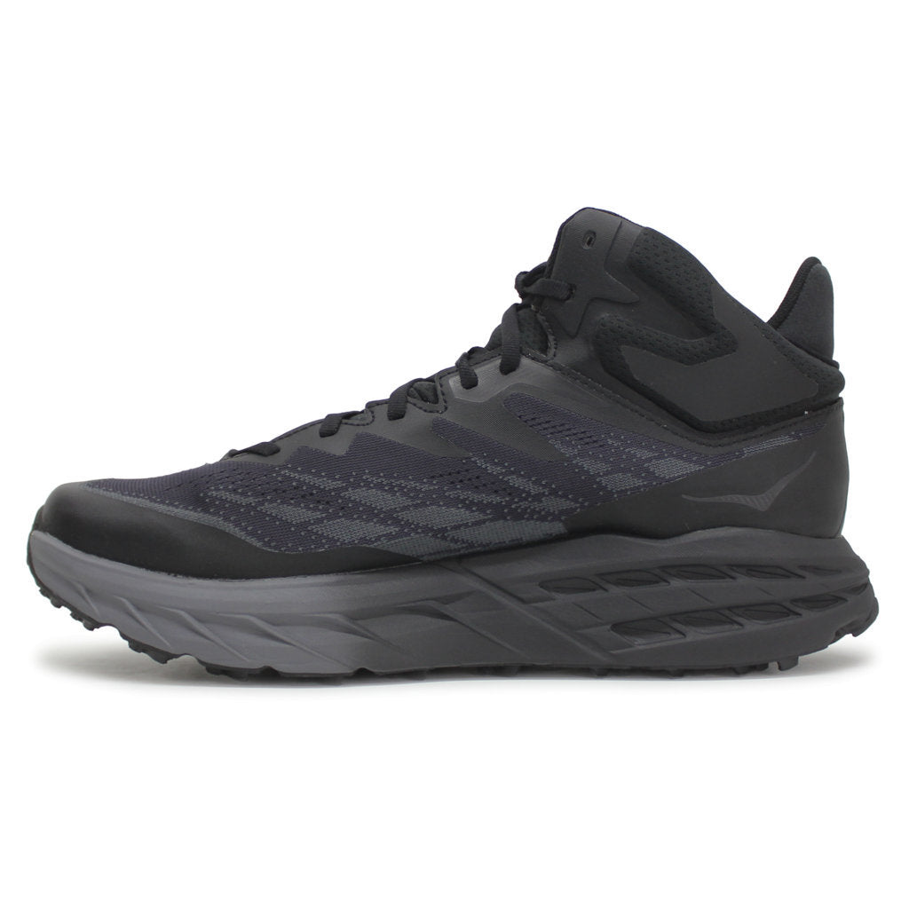 Hoka One One Speedgoat 5 Mid GTX Textile Synthetic Mens Sneakers#color_black black