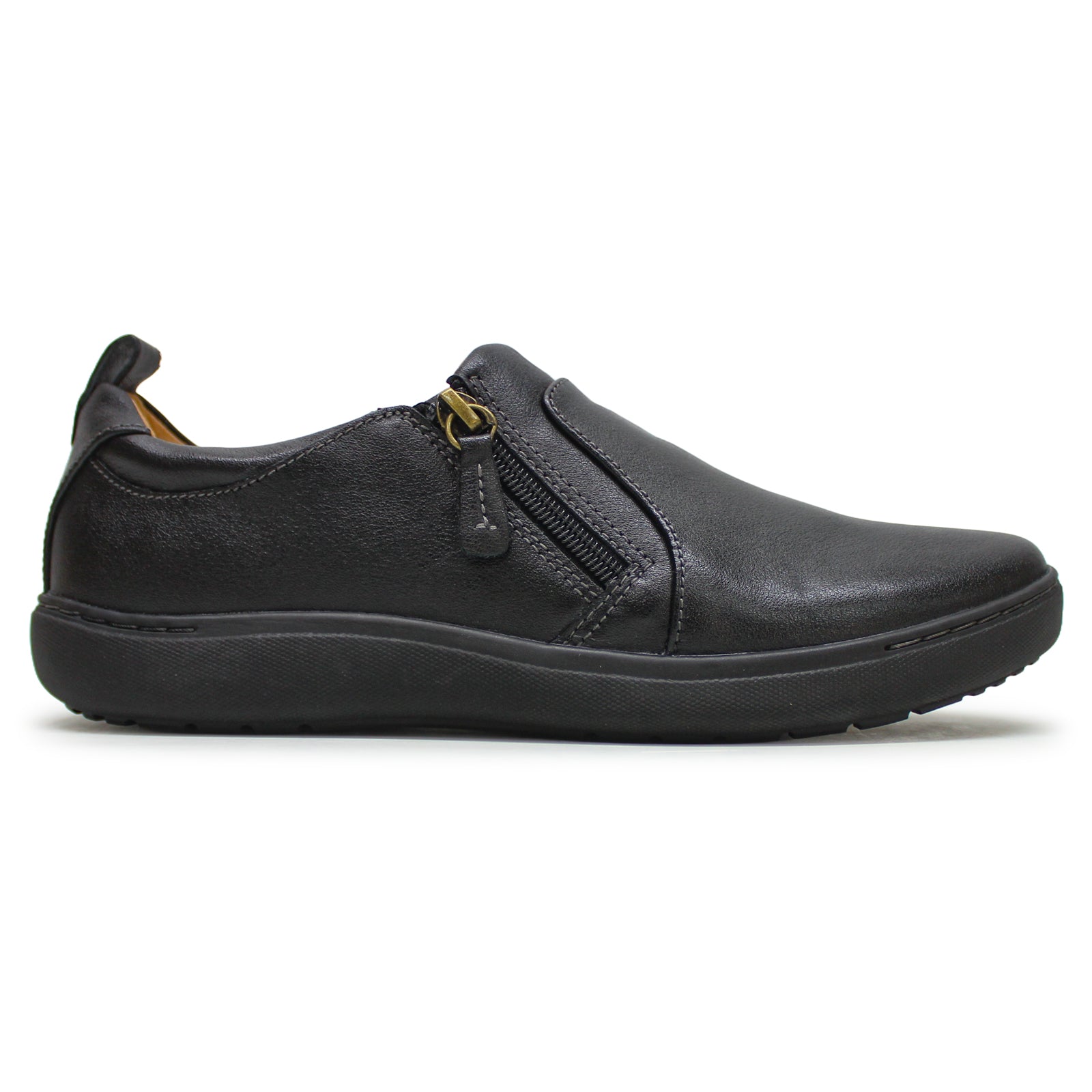 Clarks Nalle Lilac Leather Womens Shoes#color_black