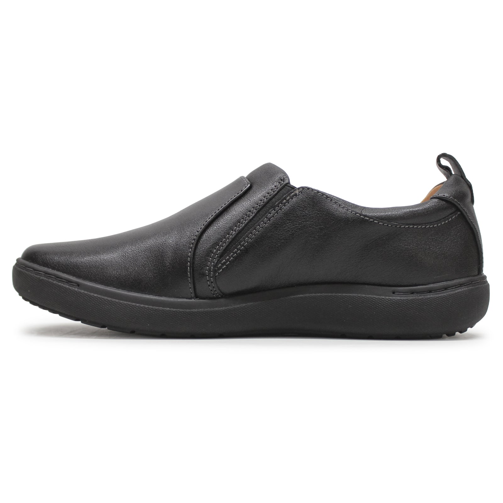 Clarks Nalle Lilac Leather Womens Shoes#color_black