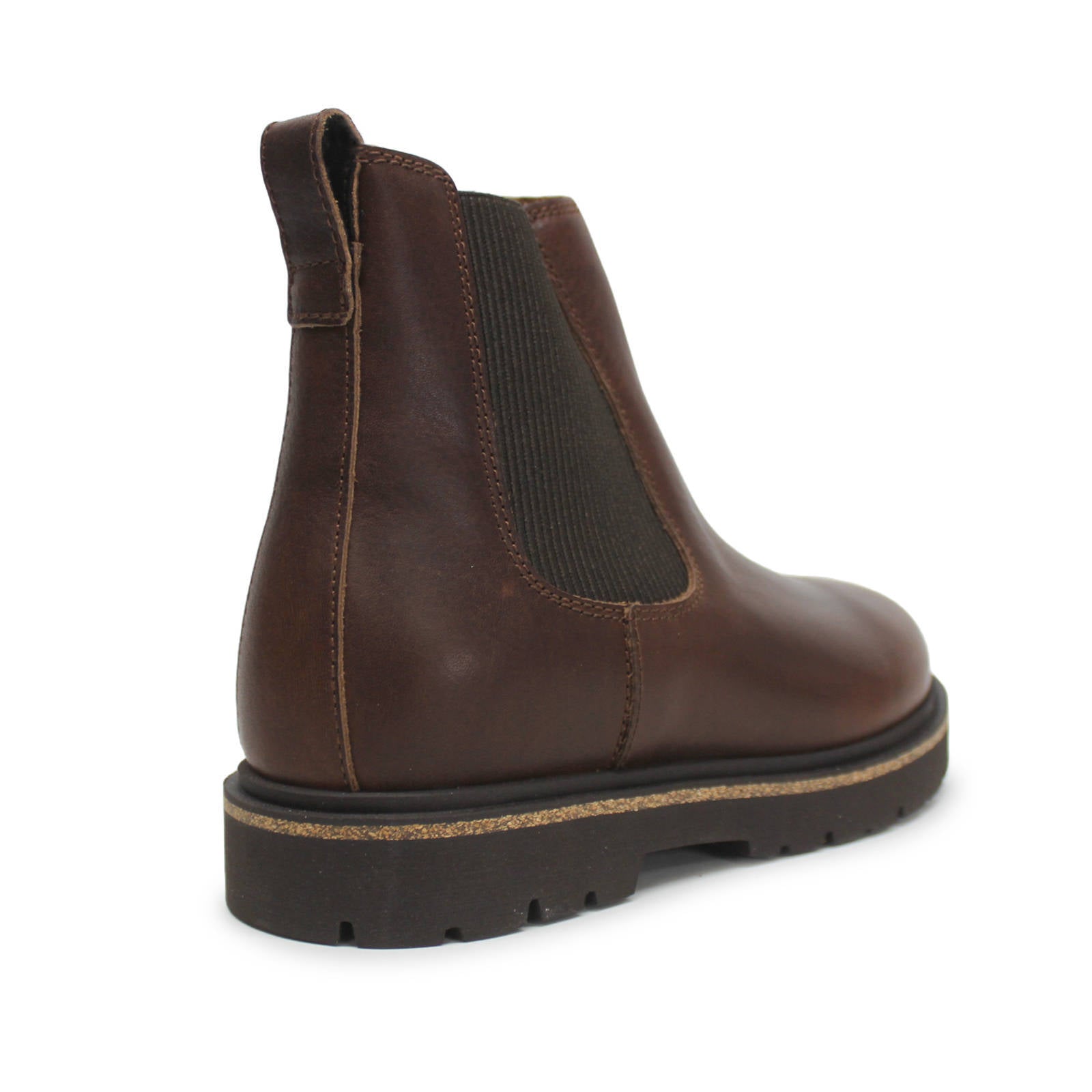 Birkenstock Highwood Slip On Mid Natural Leather Womens Boots#color_chocolate