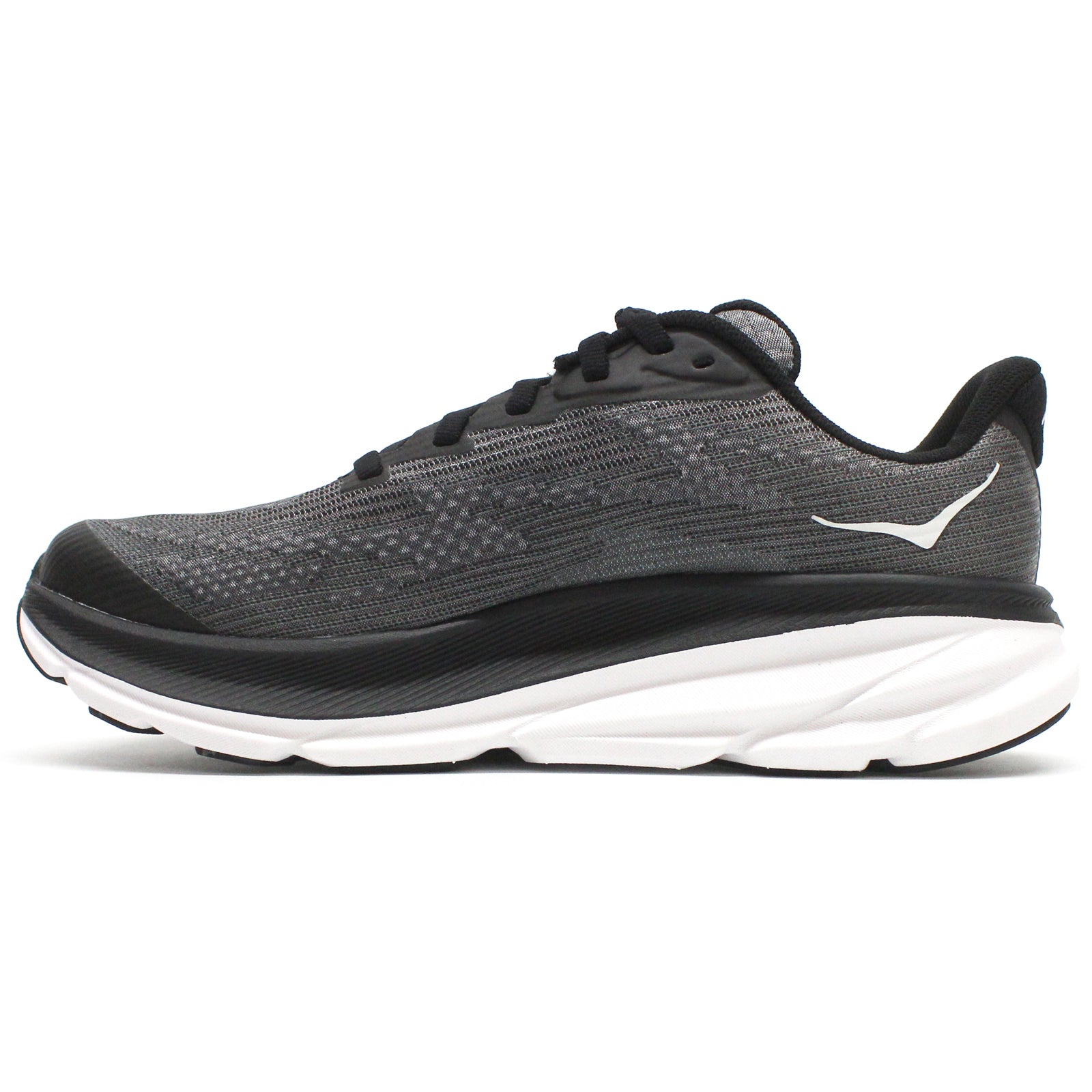 Hoka Clifton 9 Textile Synthetic Youth Running Shoes#color_black white