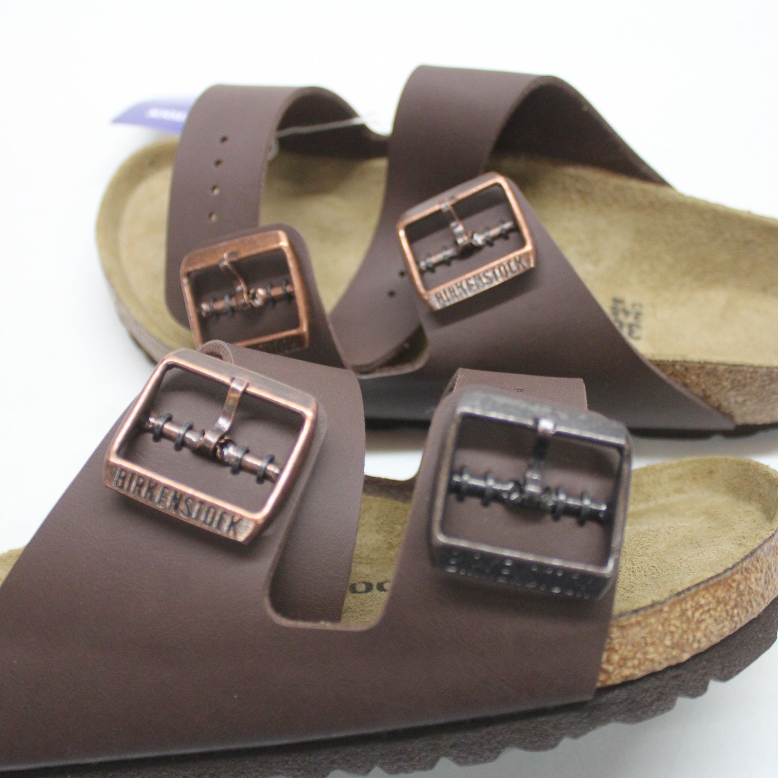 Birkenstock Arizona 51701 Birko-Flor Unisex Sandals - Dark Brown - 38#color_dark brown