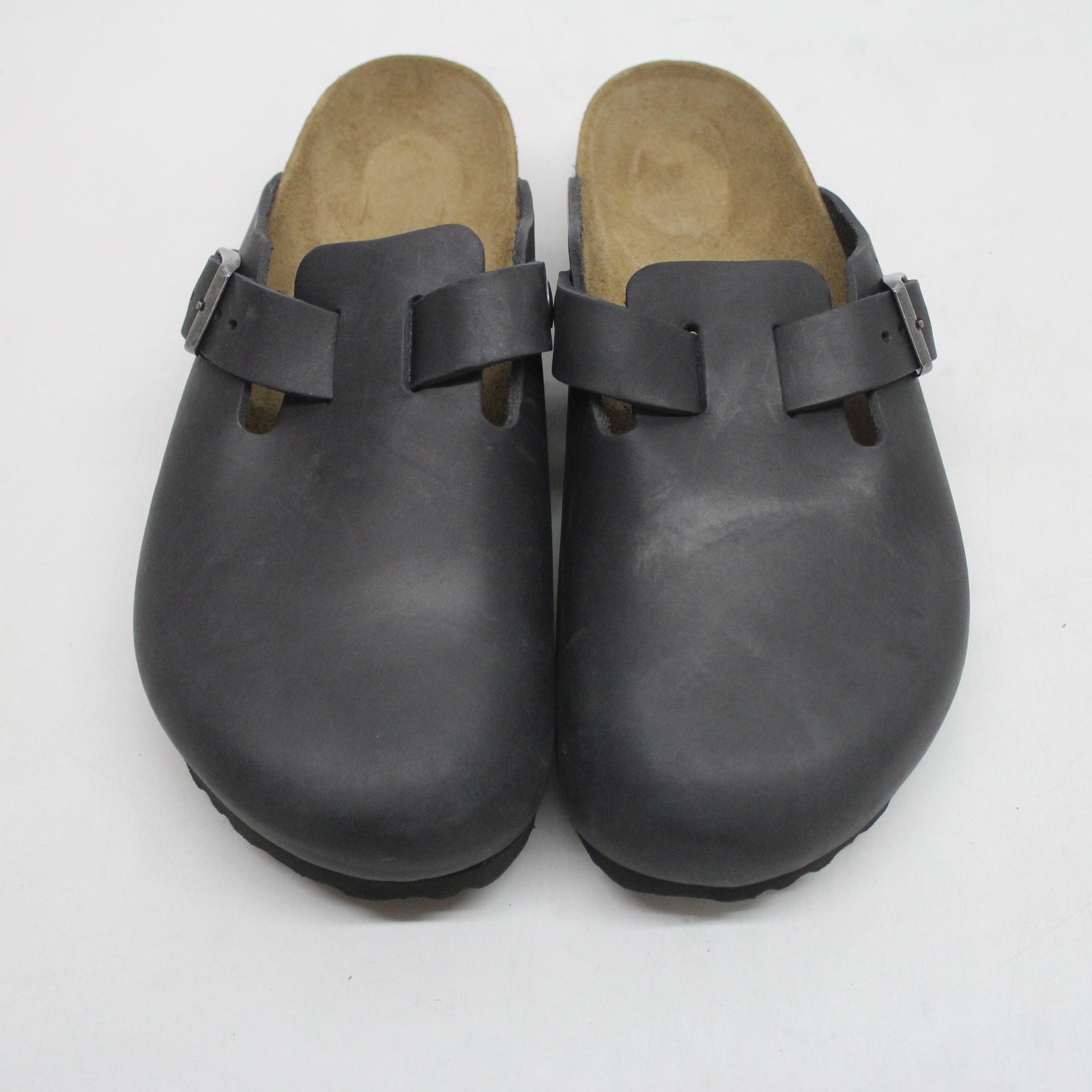 Birkenstock Boston 0059461 Oiled Leather Unisex Sandals Black - 39#color_black