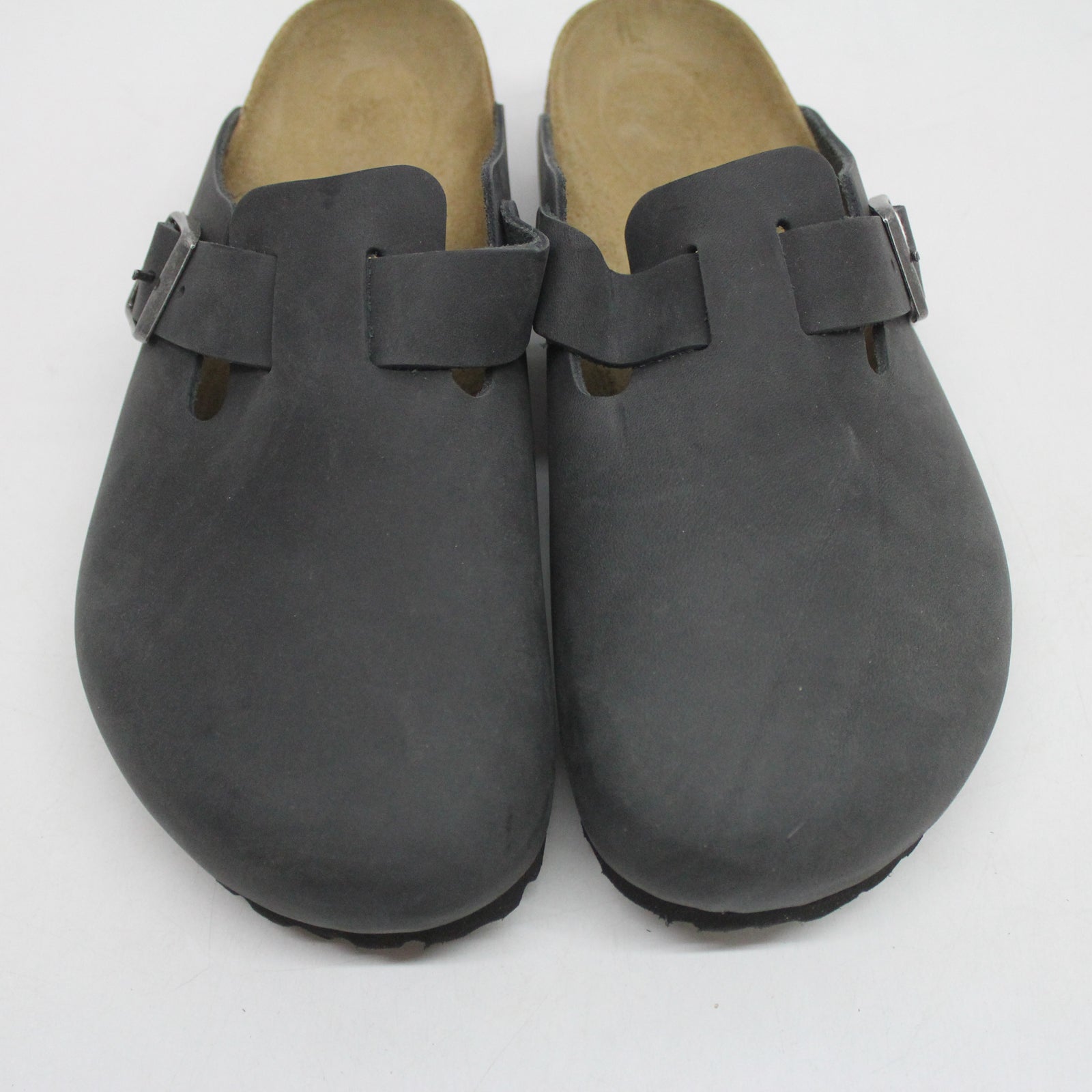 Birkenstock Boston 0059461 Oiled Leather Unisex Sandals Black - 41#color_black
