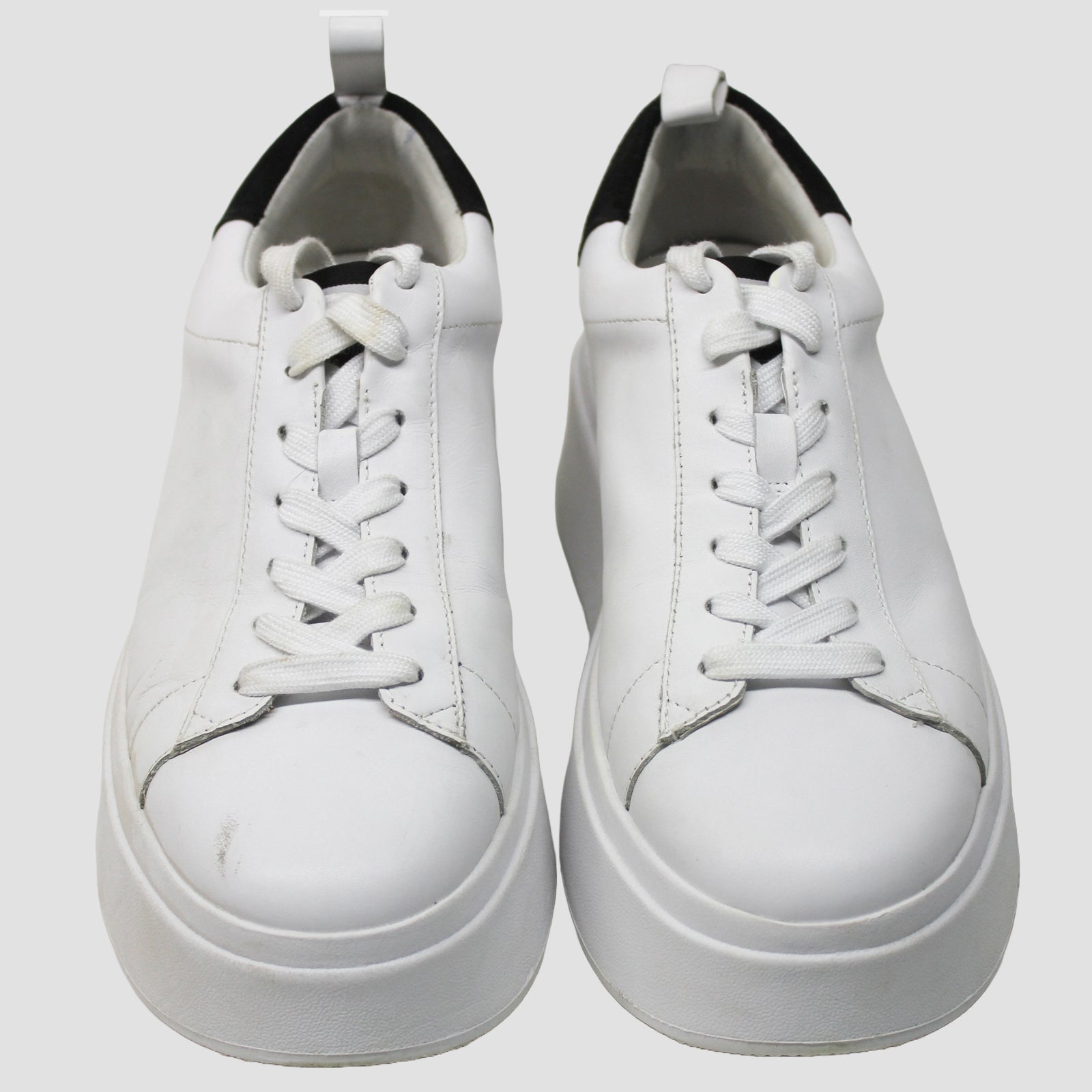 Ash Moon A17244 Leather Womens Trainers - White Black Bordeaux - 41#color_white black bordeaux