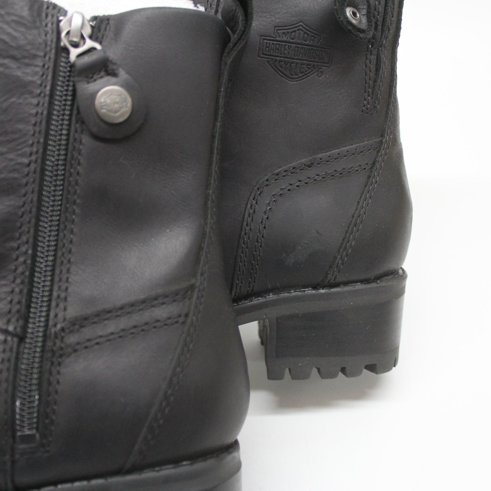 Harley Davidson Keeler D84330 Leather Womens Boots - Black - 38#color_black