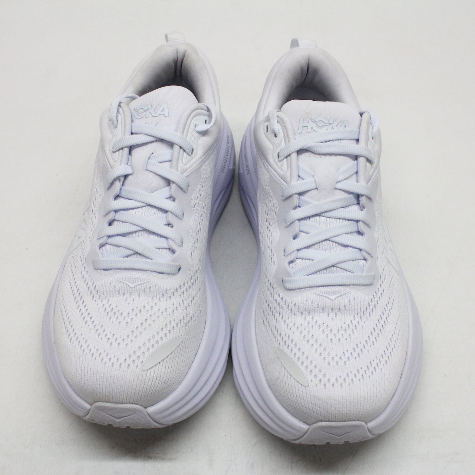 Hoka Bondi 8 1127952-WWH Textile Womens Trainers - White White - 6.5#color_white white