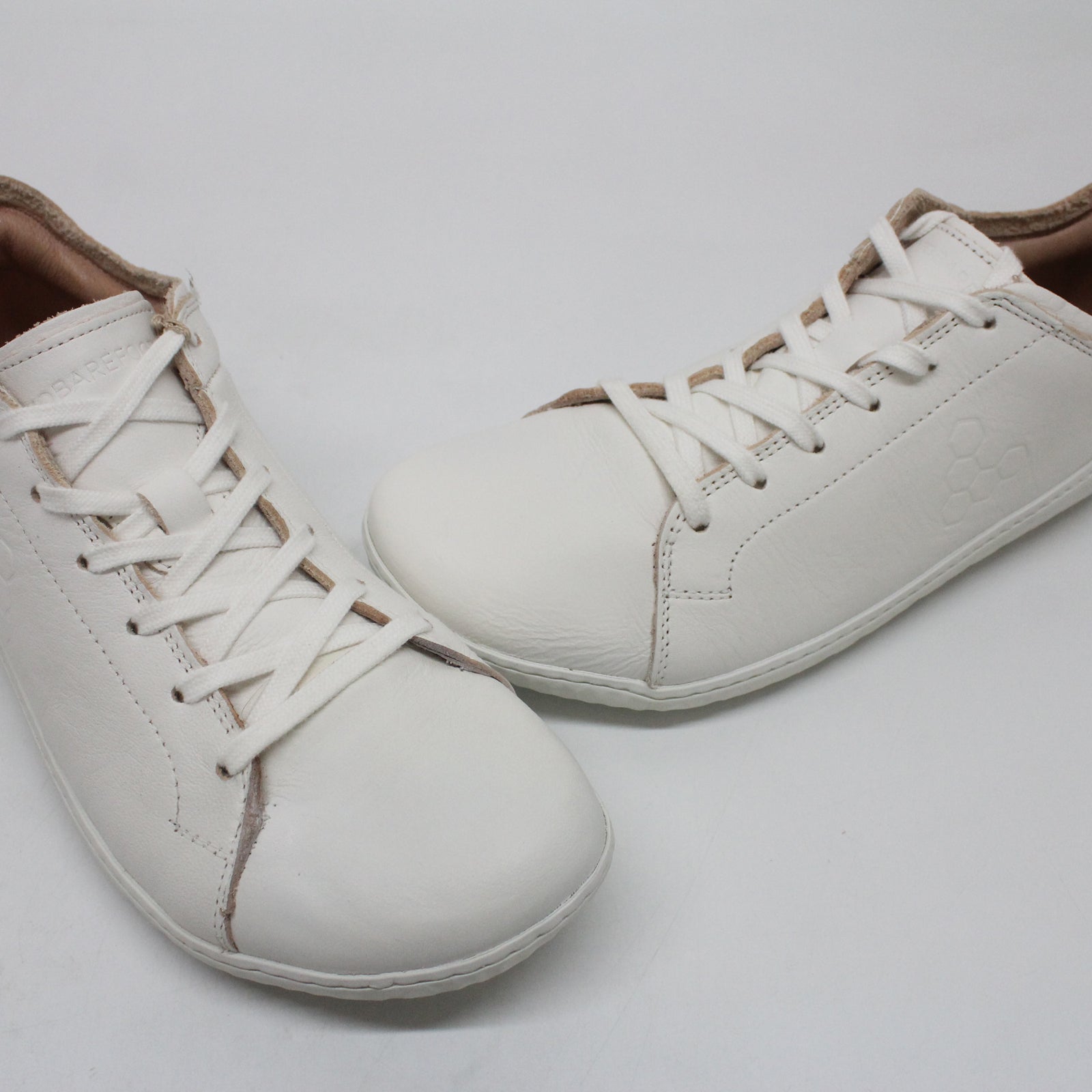 Vivobarefoot Geo Court III 201056-02 Leather Womens Trainers - Bright White - 38#color_bright white