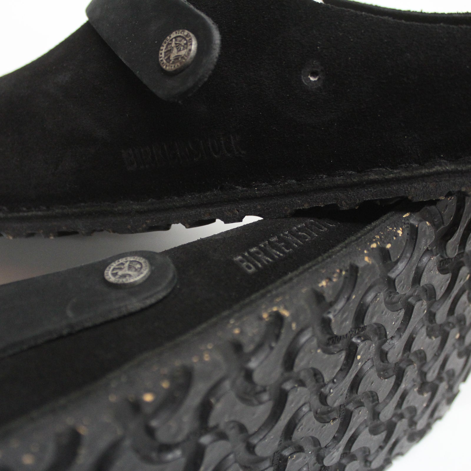 Birkenstock Lutry Premium 1025323 Suede Leather Unisex Sandals - Black - 44#color_black